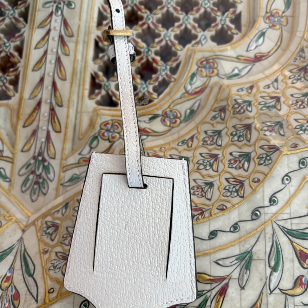 Limited Edition GUCCI White Leather GG Supreme Queen Margaret Pearl/Garnet Bee - Picture 13 of 13